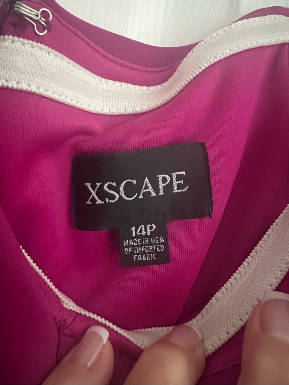 Xscape One-Shoulder Ruffle Dress in Fuchsia - Picture 3 of 7